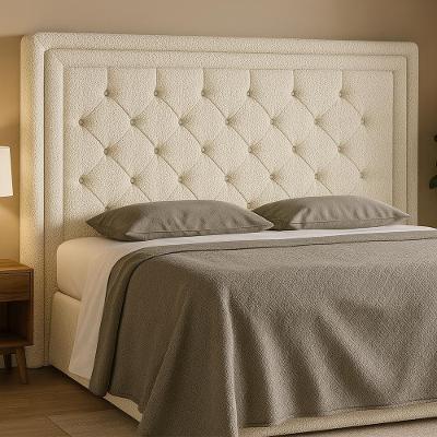 Cabeceira Queen Phili Bouclé Fixação no Box MDF-MDP Off White Sallar Home