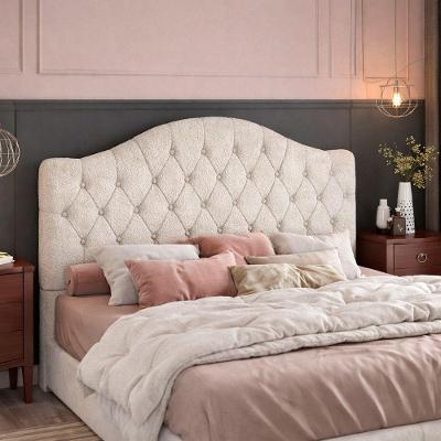 Cabeceira Queen Balence 160cm com Fixação no Box MDF Bouclé Off White Sallar Home
