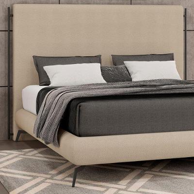 Cabeceira Estofada Almeria Queen 178cm Fixação no Box MDF Fleece Bege Sallar Home