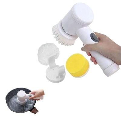 Escova Giratória Multiuso Recarregável USB 03 Cabeças Plástico para Limpeza Branco Top Rio Comercial