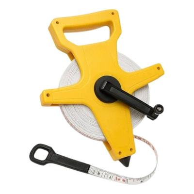 Fita Métrica com Manivela e Alça Trena 50 Metros Fibra Vidro Longa Amarelo Startools