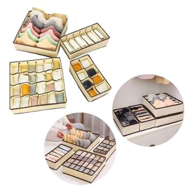 Kit com 40 Organizadores para Gavetas Bege 32x16CM - 32x10CM em TNT Dobrável Top Rio Comercial