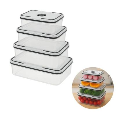 Conjunto de Potes para Alimentos Quadrado C- Tampa Vedação Hermética Plástico Transparente Top Rio
