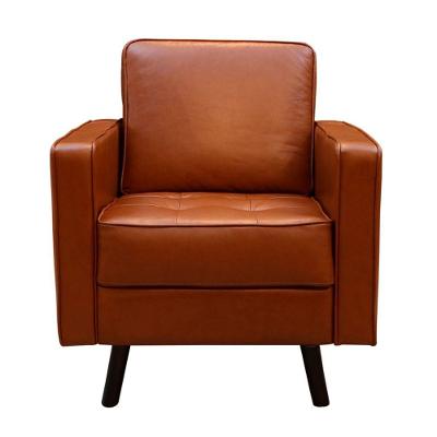 Poltrona Stela Decorativa Couro Pés Palito Confortável Marrom Sallar Home