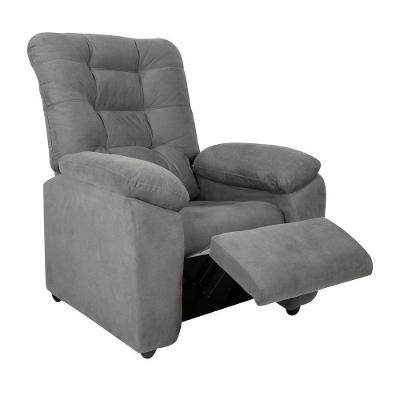 Poltrona Space Reclinável Suede com Mecanismo Manual Cinza Sallar Home
