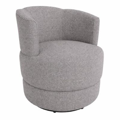 Poltrona Vitta Giratória Bouclé Confortável Cinza Sallar Home