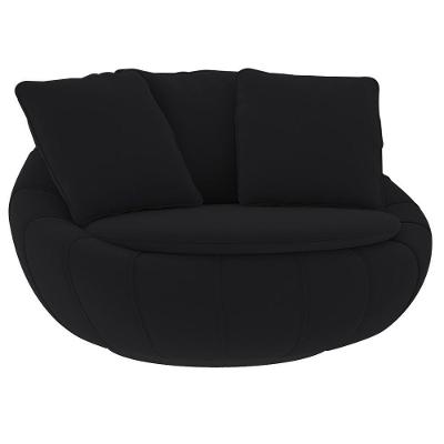 Poltrona Golden Giratória em Veludo Confortável Preto Sallar Home