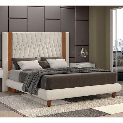 Cama Japonesa Casal Pierreharu com Cabeceira Madeira Off White Sallar Home