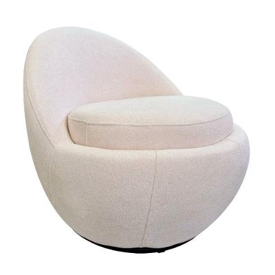 Poltrona Giratória Noah Reclinável Bouclé Confortável Off White Sallar Home