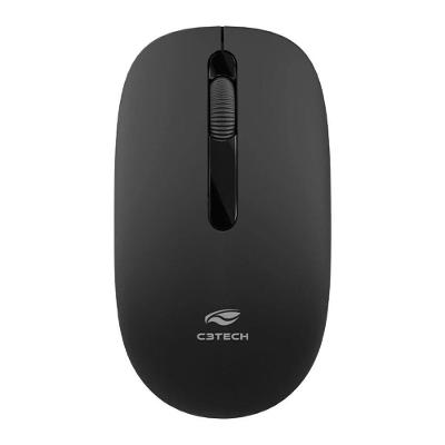 Mouse sem Fio M-W15BK com Design Ergonômico e Conexão Estável Preto C3tech