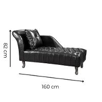 Divã Chesterfield Anna Recamier 160cm Via Encanto Courano Preto Lado Esquerdo - 2