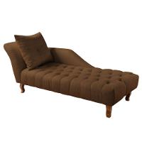 Divã Chesterfield Anna Recamier 160cm Via Encanto Veludo Marrom Lado Esquerdo - 1