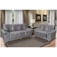 Conjunto Estofado Fluence 2 E 3 Lugares Paraná Cinza - 1