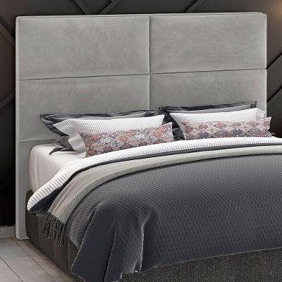 Cabeceira Clypea King 195CM Fixação no Box MDF Veludo Cinza Claro Sallar Home