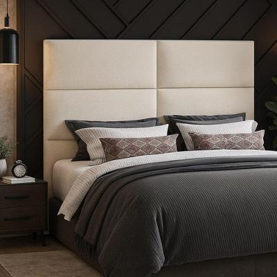 Cabeceira Casal Clypea 140cm Fixação no Box MDF Estofada em Bouclé Off White Sallar