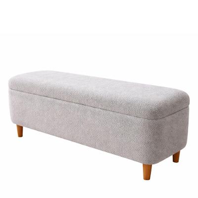 Puff Baú Bella Retangular 160cm Assento Espuma MDF Linho Cinza Sallar Home