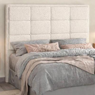 Cabeceira Sena King Fixação no Box MDF Bouclé Off White Sena Decorações