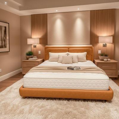 Cama Japonesa King Seo Yun com Cabeceira Estofada Madeira Caramelo Sallar Home
