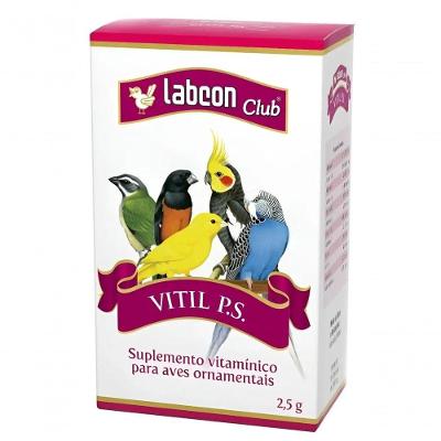Suplemento Vitamínico Labcon Club Vitil P.s. para Aves Ornamentais Cápsulas 5 Dias de Uso