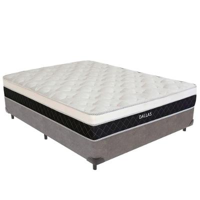 Cama Box Casal Dallas Euro Pillow Molas Ensacadas Tecido Sintético Vtech