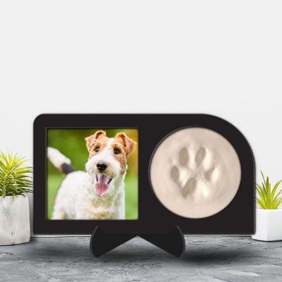 Porta Retrato com Molde da Patinha do Pet Personalização com Foto 24x13cm MDF Preto