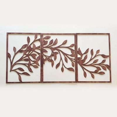 Quadro Decorativo Trio Primavera Retangular 35x52CM MDF Fita Dupla Face Marrom Barroco Up Art