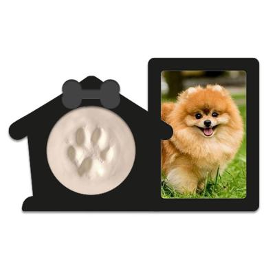 Porta Retrato Pet Love com Moldura para Patinha de Pet 30x18cm Preto Eternize