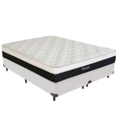 Cama Box Queen Dallas Euro Pillow Molas Ensacadas Branco Vtech
