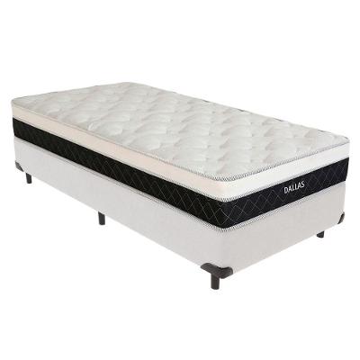 Cama Box Solteiro Dallas Euro Pillow Molas Ensacadas Branco Vtech