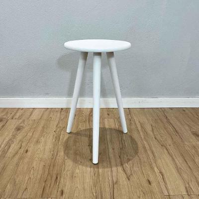 Mesa Lateral Redonda com Pé Palito MDF Madeira 30CM Branco Artfactory
