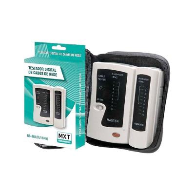 Testador de Cabos de Rede NS-468-B com Leds e Verificação de Polarização Preto Grupo MXT
