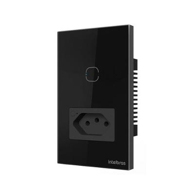 Tomada Simples ETS 2001 com Controle Wi-Fi e Medição de Consumo Preto Intelbras