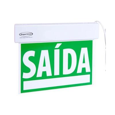 Sinalização de Saída Slim Dupla Face Visibilidade Reforçada Verde Segurimax