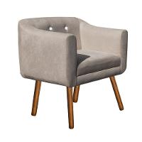 Kit 01 Namoradeira e 02 Poltronas Julia Bege Com Strass - 2