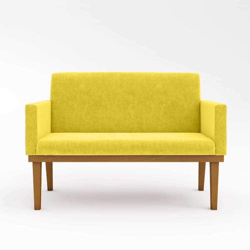 Kit Sofá Com Base Reforçada + 2 Poltronas Sala De Estar Cor:amarelo - 3