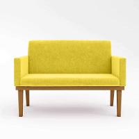 Kit Sofá Com Base Reforçada + 2 Poltronas Sala De Estar Cor:amarelo - 3