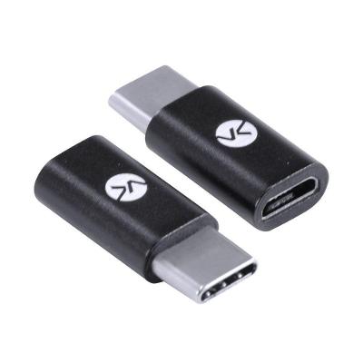 Adaptador Acmu Converte Tipo C para Micro USB B Fêmea 2.0 Preto Alumínio 5 Unidades Vinik