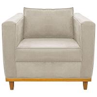 Kit Sofá 2 Lugares E Poltrona Europa Suede Doce Sonho Móveis Cor Bege - 3