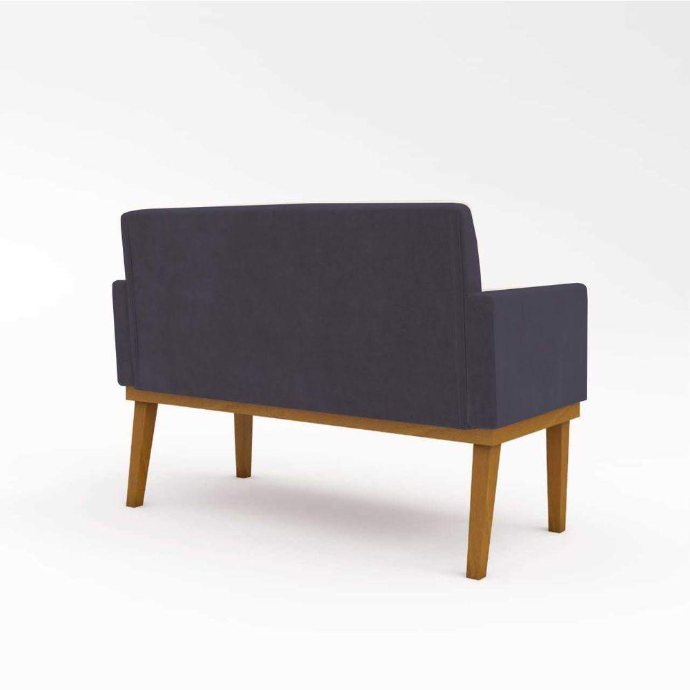 Kit Sofá 2 Lugares + Poltrona Com Base Suede Cinza - 3