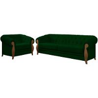 Kit Sofa 244 Cm E Poltrona Decorativa Murano Veludo Sl 947 Moll Sl 947 - 1