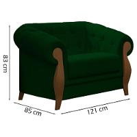 Kit Sofa 244 Cm E Poltrona Decorativa Murano Veludo Sl 947 Moll Sl 947 - 6