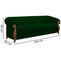 Kit Sofa 244 Cm E Poltrona Decorativa Murano Veludo Sl 947 Moll Sl 947 - 7