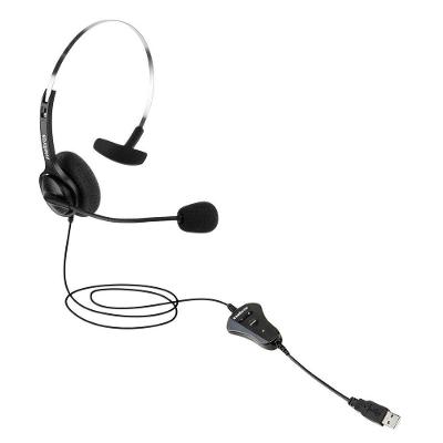 Headset Intelbras CHS 40 USB com Microfone Flexível e Controle no Cabo 2,4m com LED e Mute Preto