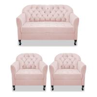 Kit Namoradeira E 02 Poltrona Julia A02 Rosê - 1