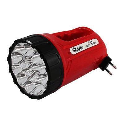 Lanterna 15 Led Recarregável com 15 LEDS e Bivolt na Cor Vermelho Western