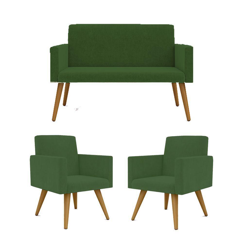 Kit Namoradeira 2 Lugares Reforçada + 2 Poltronas verde - 1