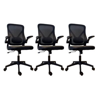 Kit 3 Cadeiras de Escritório Diretor Ultra Executiva Mesh Base Giratória com Ajuste de Altura Preta