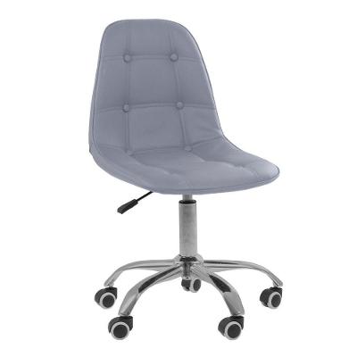 Cadeira Office Eiffel Botonê Executiva PU Base Giratória Ajustável Cinza Oficial Webshop