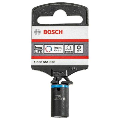 Soquete Impact Control M6 10mm Zona de Torção Aço S2 1-4 Polegada Bosch