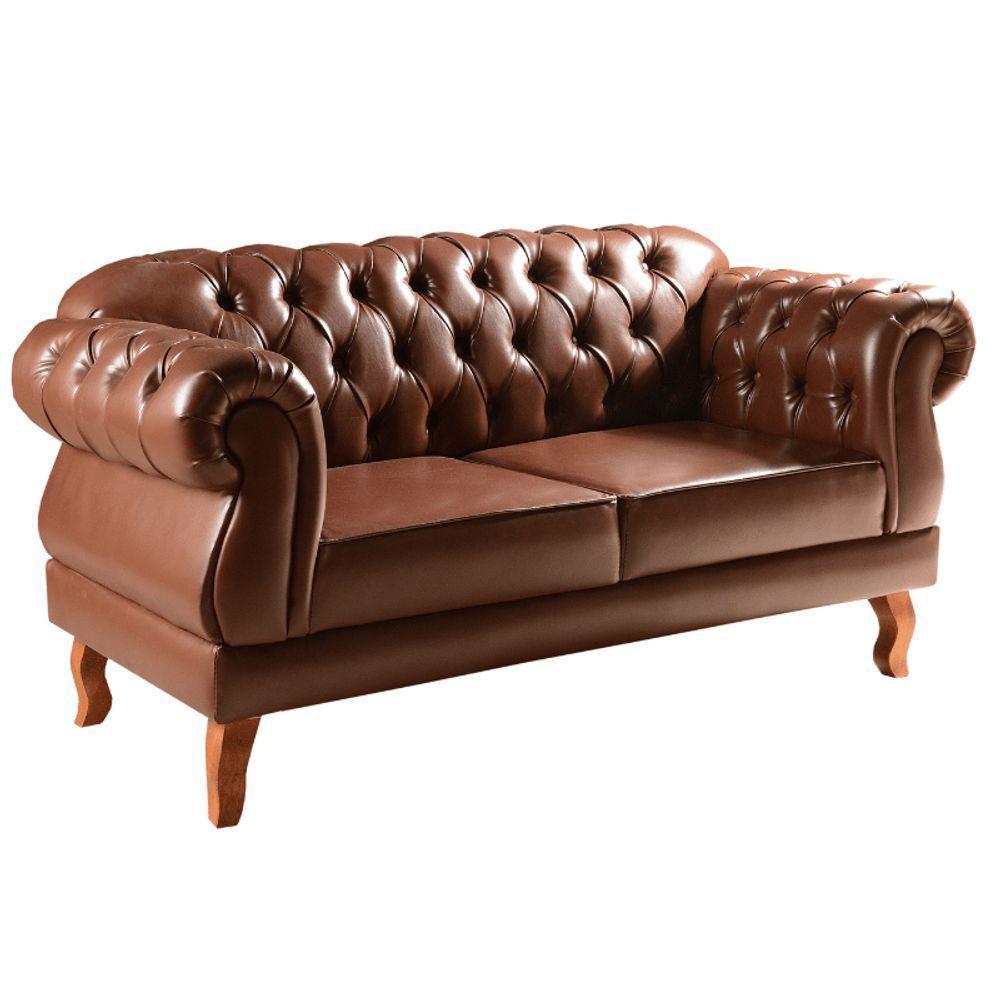 Namoradeira 2 Lugares Chesterfield Elisabeth Via Encanto Caramelo - 1